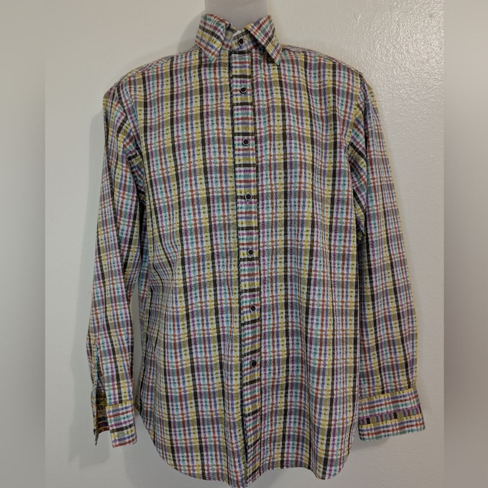 Robert Graham Dopamine Dressing Preppy Academia Joyful Elevated Dress Shirt S